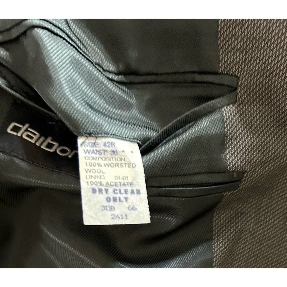 Claiborne Men's Sport Coat Size 42R Gray with White Threading Blazer Jacket